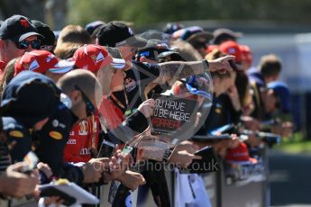 World © Octane Photographic Ltd. Fans. Sunday 20th March 2016, F1 Australian GP - Melbourne Walk, Melbourne, Albert Park, Australia. Digital Ref : 1522LB1D5953