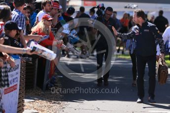 World © Octane Photographic Ltd. Christian Horner. Sunday 20th March 2016, F1 Australian GP - Melbourne Walk, Melbourne, Albert Park, Australia. Digital Ref : 1522LB1D5956