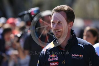 World © Octane Photographic Ltd. Christian Horner. Sunday 20th March 2016, F1 Australian GP - Melbourne Walk, Melbourne, Albert Park, Australia. Digital Ref : 1522LB1D5969