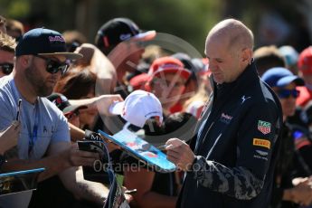 World © Octane Photographic Ltd. Red Bull Racing – Adrian Newey. Sunday 20th March 2016, F1 Australian GP - Melbourne Walk, Melbourne, Albert Park, Australia. Digital Ref : 1522LB1D6002