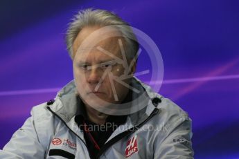 World © Octane Photographic Ltd. F1 Australian GP FIA Press Conference, Melbourne, Albert Park, Australia, Friday 18th March 2016. Gene Haas – Haas F1 Team Owner and Chairman. Digital Ref : 1518LB1D3785