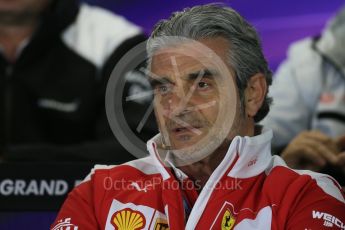 World © Octane Photographic Ltd. F1 Australian GP FIA Press Conference, Melbourne, Albert Park, Australia, Friday 18th March 2016. Maurizio Arrivabene – Scuderia Ferrari Team Principle. Digital Ref : 1518LB1D3825