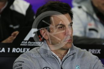 World © Octane Photographic Ltd. F1 Australian GP FIA Press Conference, Melbourne, Albert Park, Australia, Friday 18th March 2016. Toto Wolff – Mercedes AMG Petronas Executive Director. Digital Ref : 1518LB1D3856