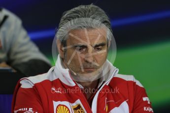 World © Octane Photographic Ltd. F1 Australian GP FIA Press Conference, Melbourne, Albert Park, Australia, Friday 18th March 2016. Maurizio Arrivabene – Scuderia Ferrari Team Principle. Digital Ref : 1518LB1D3863