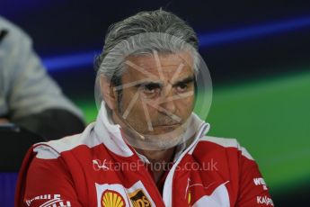 World © Octane Photographic Ltd. F1 Australian GP FIA Press Conference, Melbourne, Albert Park, Australia, Friday 18th March 2016. Maurizio Arrivabene – Scuderia Ferrari Team Principle. Digital Ref : 1518LB1D3896