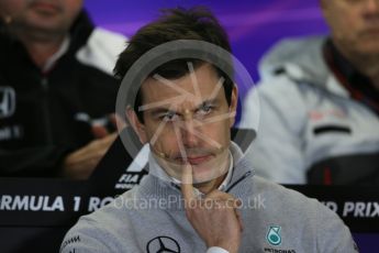 World © Octane Photographic Ltd. F1 Australian GP FIA Press Conference, Melbourne, Albert Park, Australia, Friday 18th March 2016. Toto Wolff – Mercedes AMG Petronas Executive Director. Digital Ref : 1518LB1D3915