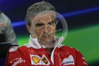 World © Octane Photographic Ltd. F1 Australian GP FIA Press Conference, Melbourne, Albert Park, Australia, Friday 18th March 2016. Maurizio Arrivabene – Scuderia Ferrari Team Principle. Digital Ref : 1518LB1D3938