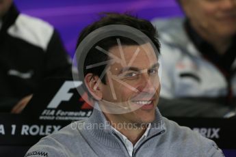 World © Octane Photographic Ltd. F1 Australian GP FIA Press Conference, Melbourne, Albert Park, Australia, Friday 18th March 2016. Toto Wolff – Mercedes AMG Petronas Executive Director. Digital Ref : 1518LB1D3958