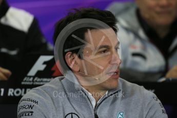 World © Octane Photographic Ltd. F1 Australian GP FIA Press Conference, Melbourne, Albert Park, Australia, Friday 18th March 2016. Toto Wolff – Mercedes AMG Petronas Executive Director. Digital Ref : 1518LB1D3975