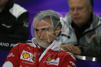 World © Octane Photographic Ltd. F1 Australian GP FIA Press Conference, Melbourne, Albert Park, Australia, Friday 18th March 2016. Maurizio Arrivabene – Scuderia Ferrari Team Principle. Digital Ref : 1518LB1D3997