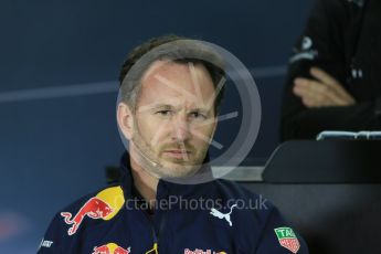 World © Octane Photographic Ltd. F1 Australian GP FIA Press Conference, Melbourne, Albert Park, Australia, Friday 18th March 2016. Christian Horner – Red Bull Racing Team. Digital Ref : 1518LB1D4018