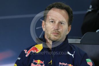 World © Octane Photographic Ltd. F1 Australian GP FIA Press Conference, Melbourne, Albert Park, Australia, Friday 18th March 2016. Christian Horner – Red Bull Racing Team. Digital Ref : 1518LB1D4042