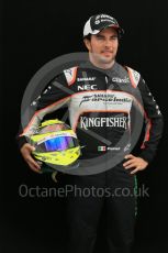 World © Octane Photographic Ltd. Sahara Force India - Sergio Perez. Thursday 17th March 2016, F1 Australian GP FIA Photo Call, Melbourne, Albert Park, Australia. Digital Ref : 1526LB1D0108