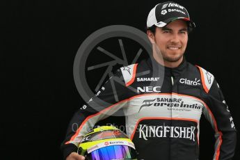 World © Octane Photographic Ltd. Sahara Force India - Sergio Perez. Thursday 17th March 2016, F1 Australian GP FIA Photo Call, Melbourne, Albert Park, Australia. Digital Ref : 1526LB1D0121