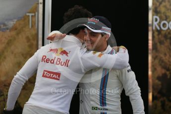 World © Octane Photographic Ltd. Williams Martini Racing – Felipe Massa and Red Bull Racing – Daniel Ricciardo. Thursday 17th March 2016, F1 Australian GP FIA Photo Call, Melbourne, Albert Park, Australia. Digital Ref : 1526LB1D0280