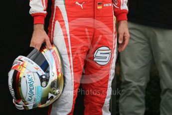 World © Octane Photographic Ltd. Scuderia Ferrari – Sebastian Vettel. Thursday 17th March 2016, F1 Australian GP FIA Photo Call, Melbourne, Albert Park, Australia. Digital Ref : 1526LB1D0638