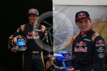 World © Octane Photographic Ltd. Scuderia Toro Rosso – Max Verstappen and Carlos Sainz. Thursday 17th March 2016, F1 Australian GP FIA Photo Call, Melbourne, Albert Park, Australia. Digital Ref : 1526LB1D0902