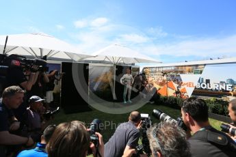 World © Octane Photographic Ltd. Mercedes AMG Petronas – Nico Rosberg. Thursday 17th March 2016, F1 Australian GP FIA Photo Call, Melbourne, Albert Park, Australia. Digital Ref : 1526LB5D0887