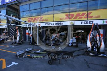 World © Octane Photographic Ltd. Sahara Force India VJM09 - Sergio Perez. Thursday 17th March 2016, F1 Australian GP - Thursday Pit Lane, Melbourne, Albert Park, Australia. Digital Ref : 1514LB5D0834