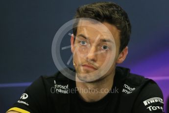 World © Octane Photographic Ltd. F1 Australian GP FIA Press Conference, Melbourne, Albert Park, Australia, Thursday 17th March 2016. Renault Sport F1 Team – Jolyon Palmer. Digital Ref : 1515LB1D1121