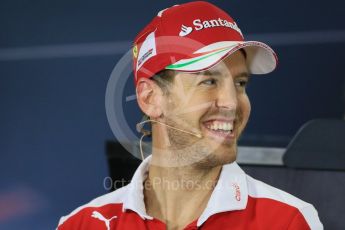 World © Octane Photographic Ltd. F1 Australian GP FIA Press Conference, Melbourne, Albert Park, Australia, Thursday 17th March 2016. Scuderia Ferrari – Sebastian Vettel. Digital Ref : 1515LB1D1143