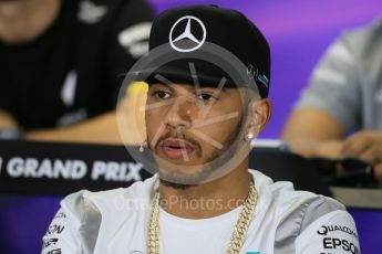 World © Octane Photographic Ltd. F1 Australian GP FIA Press Conference, Melbourne, Albert Park, Australia, Thursday 17th March 2016. Mercedes AMG Petronas – Lewis Hamilton. Digital Ref : 1515LB1D1158