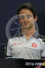 World © Octane Photographic Ltd. F1 Australian GP FIA Press Conference, Melbourne, Albert Park, Australia, Thursday 17th March 2016. Haas F1 Team - Esteban Gutierrez. Digital Ref : 1515LB1D1173