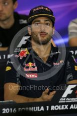 World © Octane Photographic Ltd. F1 Australian GP FIA Press Conference, Melbourne, Albert Park, Australia, Thursday 17th March 2016. Red Bull Racing – Daniel Ricciardo. Digital Ref : 1515LB1D1212