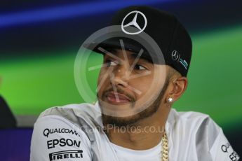 World © Octane Photographic Ltd. F1 Australian GP FIA Press Conference, Melbourne, Albert Park, Australia, Thursday 17th March 2016. Mercedes AMG Petronas – Lewis Hamilton. Digital Ref : 1515LB1D1301