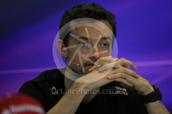 World © Octane Photographic Ltd. F1 Australian GP FIA Press Conference, Melbourne, Albert Park, Australia, Thursday 17th March 2016. Renault Sport F1 Team – Jolyon Palmer. Digital Ref : 1515LB1D1344