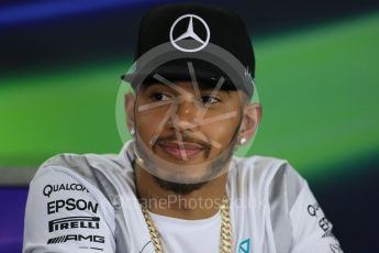 World © Octane Photographic Ltd. F1 Australian GP FIA Press Conference, Melbourne, Albert Park, Australia, Thursday 17th March 2016. Mercedes AMG Petronas – Lewis Hamilton. Digital Ref : 1515LB1D1376