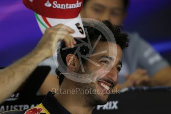 World © Octane Photographic Ltd. F1 Australian GP FIA Press Conference, Melbourne, Albert Park, Australia, Thursday 17th March 2016. Red Bull Racing – Daniel Ricciardo. Digital Ref : 1515LB1D1384