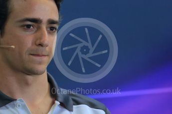 World © Octane Photographic Ltd. F1 Australian GP FIA Press Conference, Melbourne, Albert Park, Australia, Thursday 17th March 2016. Haas F1 Team - Esteban Gutierrez. Digital Ref : 1515LB1D1407