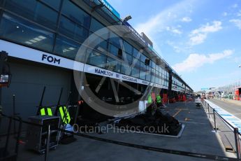 World © Octane Photographic Ltd. Wednesday 16th March 2016. Pit lane setup, Atmosphere, Melbourne, Albert Park, Australia. Digital Ref : 1513LB5D0816