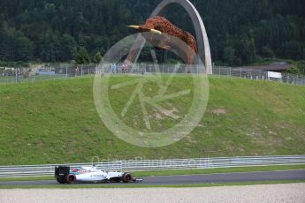 World © Octane Photographic Ltd. Williams Martini Racing, Williams Mercedes FW38 – Valtteri Bottas. Friday 1st July 2016, F1 Austrian GP Practice 1, Red Bull Ring, Spielberg, Austria. Digital Ref : 1598CB5D2676