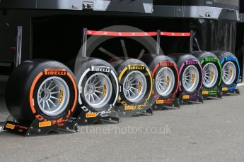 World © Octane Photographic Ltd. Pirelli range of tyres. Friday 1st July 2016, F1 Austrian GP Practice 1, Red Bull Ring, Spielberg, Austria. Digital Ref : 1598CB5D2811