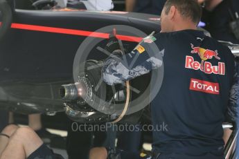 World © Octane Photographic Ltd. Red Bull Racing RB12 – Max Verstappen's car in rebuild. Friday 1st July 2016, F1 Austrian GP Practice 1, Red Bull Ring, Spielberg, Austria. Digital Ref : 1598CB5D2856