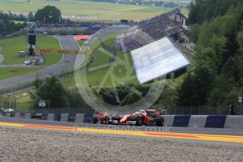 World © Octane Photographic Ltd. Scuderia Ferrari SF16-H – Sebastian Vettel and Red Bull Racing RB12 – Daniel Ricciardo. Friday 1st July 2016, F1 Austrian GP Practice 1, Red Bull Ring, Spielberg, Austria. Digital Ref : 1598LB1D5180