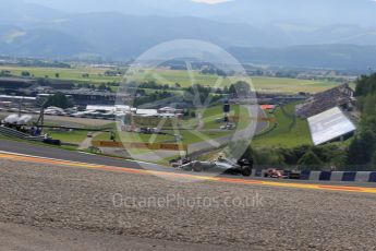 World © Octane Photographic Ltd. Mercedes AMG Petronas W07 Hybrid – Lewis Hamilton and Scuderia Ferrari SF16-H – Sebastian Vettel. Friday 1st July 2016, F1 Austrian GP Practice 1, Red Bull Ring, Spielberg, Austria. Digital Ref : 1598LB1D5198