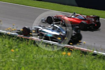 World © Octane Photographic Ltd. Mercedes AMG Petronas W07 Hybrid – Lewis Hamilton and Scuderia Ferrari SF16-H – Kimi Raikkonen. Friday 1st July 2016, F1 Austrian GP Practice 1, Red Bull Ring, Spielberg, Austria. Digital Ref : 1598LB1D5325