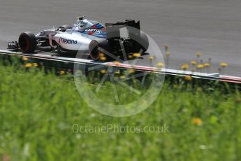 World © Octane Photographic Ltd. Williams Martini Racing, Williams Mercedes FW38 – Valtteri Bottas. Friday 1st July 2016, F1 Austrian GP Practice 1, Red Bull Ring, Spielberg, Austria. Digital Ref : 1598LB1D5358