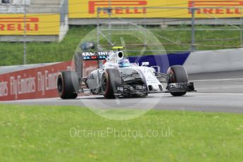 World © Octane Photographic Ltd. Williams Martini Racing, Williams Mercedes FW38 – Valtteri Bottas. Friday 1st July 2016, F1 Austrian GP Practice 2, Red Bull Ring, Spielberg, Austria. Digital Ref : 1600CB1D2444