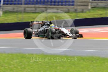 World © Octane Photographic Ltd. Sahara Force India VJM09 - Sergio Perez. Friday 1st July 2016, F1 Austrian GP Practice 2, Red Bull Ring, Spielberg, Austria. Digital Ref : 1600CB1D2648