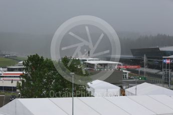World © Octane Photographic Ltd. Rain falling during the session. Friday 1st July 2016, F1 Austrian GP Practice 2, Red Bull Ring, Spielberg, Austria. Digital Ref : 1600CB5D3154