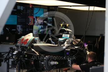 World © Octane Photographic Ltd. Mercedes AMG Petronas W07 Hybrid – Lewis Hamilton's car being worked on after the session. Friday 1st July 2016, F1 Austrian GP Practice 2, Red Bull Ring, Spielberg, Austria. Digital Ref : 1600LB1D5664