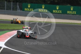 World © Octane Photographic Ltd. Haas F1 Team VF-16 - Esteban Gutierrez and Renault Sport F1 Team RS16 - Kevin Magnussen. Friday 1st July 2016, F1 Austrian GP Practice 2, Red Bull Ring, Spielberg, Austria. Digital Ref : 1600LB1D6251
