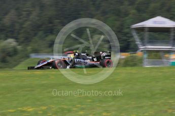 World © Octane Photographic Ltd. Sahara Force India VJM09 - Sergio Perez. Saturday 2nd July 2016, F1 Austrian GP Practice 3, Red Bull Ring, Spielberg, Austria. Digital Ref :1606CB5D3550