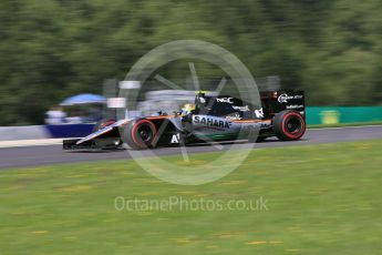 World © Octane Photographic Ltd. Sahara Force India VJM09 - Sergio Perez. Saturday 2nd July 2016, F1 Austrian GP Practice 3, Red Bull Ring, Spielberg, Austria. Digital Ref :1606CB5D3553