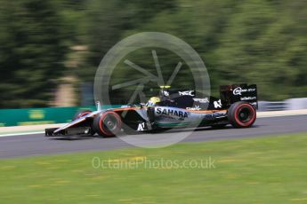 World © Octane Photographic Ltd. Sahara Force India VJM09 - Sergio Perez. Saturday 2nd July 2016, F1 Austrian GP Practice 3, Red Bull Ring, Spielberg, Austria. Digital Ref :1606CB5D3554