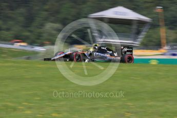 World © Octane Photographic Ltd. Sahara Force India VJM09 - Sergio Perez. Saturday 2nd July 2016, F1 Austrian GP Practice 3, Red Bull Ring, Spielberg, Austria. Digital Ref :1606CB5D3625